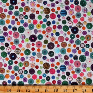 Cotton Buttons Sewing Room Supplies Seamstress Sewers I&#39;ve Got A Notion Natural Cotton Fabric Print by the Yard (DP24541-10) D578.69