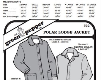 Adults Polar Lodge Jacket Coat #532 Sewing Pattern (Pattern Only) gp532