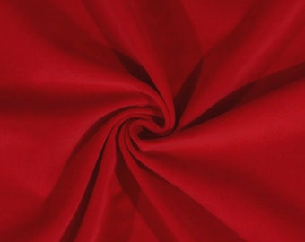 Velveteen Red (Maraschino Red) 44" Wide Cotton Velveteen Fabric by the Yard (6511M-12B)(7483M-1D) A103.16