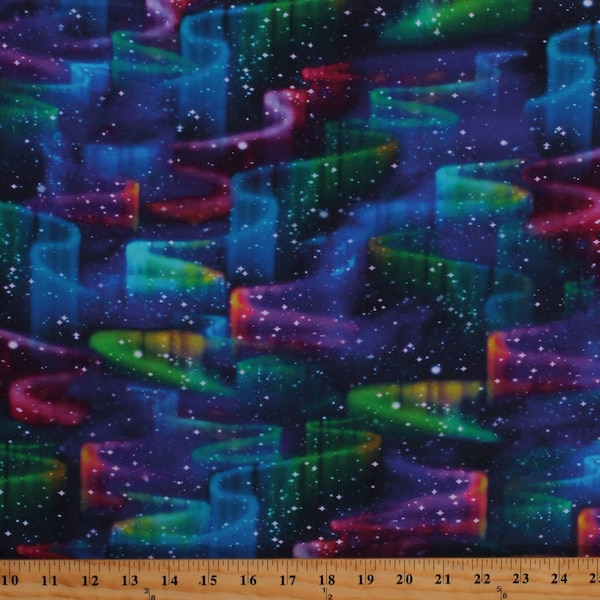 Cotton Aurora Borealis Northern Lights Sky Stargazers Nature Landscape Cotton Fabric Print by the Yard (ADSD-73792-325CELESTIAL) D386.19