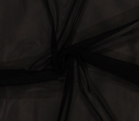 Black English Netting Polyester Mesh Net Fabric by the Yard BLACK