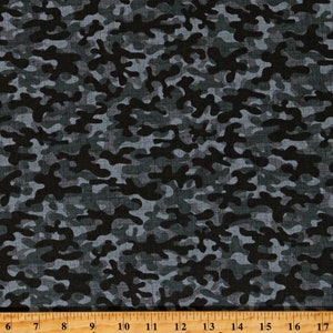 Cotton Camouflage Camo Blender Gray Grey Black Cotton Fabric Print by the Yard (CAMO-C8000-SILVER) D768.76