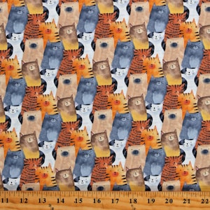 Cotton Cats Kittens Kitties Kitty Felines Pets Animals Purranoia Multicolor Cotton Fabric Print by the Yard (1915-33) D377.52