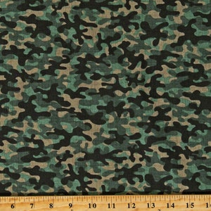 Cotton Camouflage Camo Blender Green Black Cotton Fabric Print by the Yard (CAMO-C8000-MULTI) D768.77