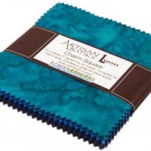 5&quot; Charm Pack - Artisan Batiks Prisma Dyes Open Waters Colorstory Blues Squares Fabric Bundle Quilter&#39;s Cotton Fabric Precuts M517.66