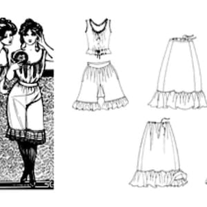 Folkwear #203 Edwardian Bielizna Bielizna Camisole Halka Szuflady Wzór do szycia (tylko wzór)
