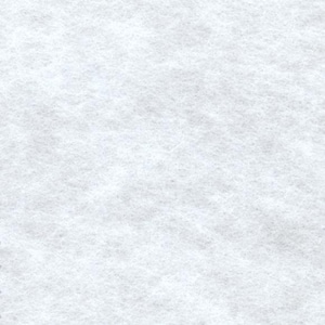 May include: A white, textured, felt-like fabric. The fabric has a slightly grainy appearance.