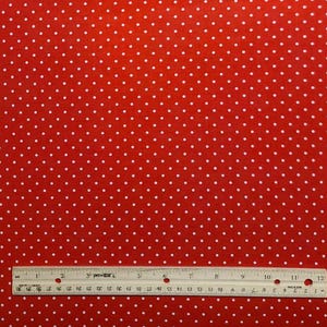 Cotton Sweet Cherry Dots Patterned White Circles on Red Wilmington Prints Cotton Fabric Print by the Yard (68575-311) D149.11