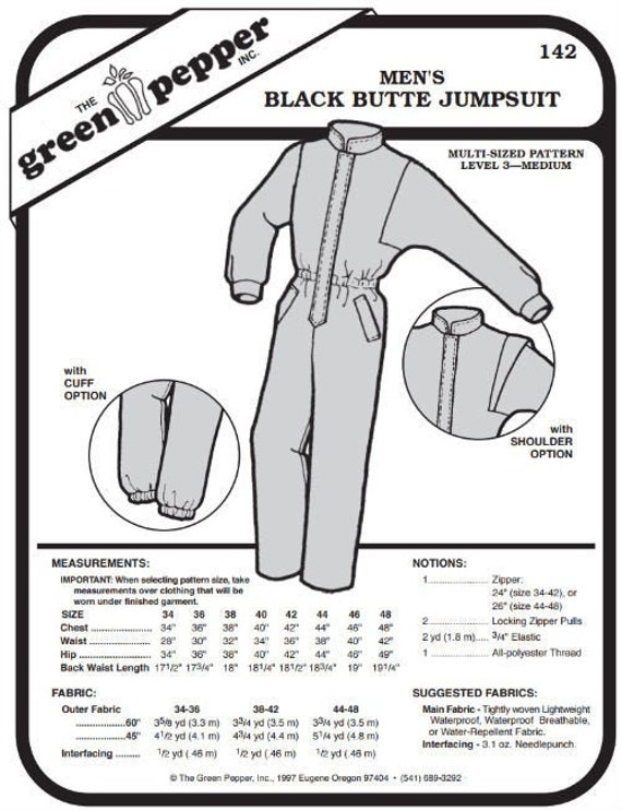 Men’s Black Butte Jumpsuit Pattern - 142 - The Green Pepper Patterns Men’s Black Butte Jumpsuit Pattern - 142 - The Green Pepper Patterns