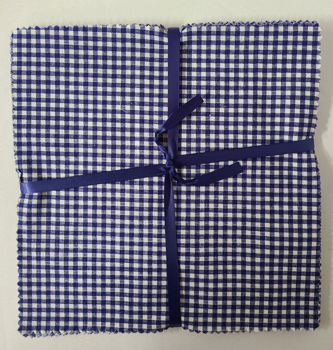 10 Squares Blue Checks & Plaids 20 Pieces Fabric Bundle Quilter's