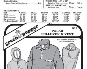 Erwachsene Polar Pullover & Weste Jacke Mantel #512 Schnittmuster (nur Nähanleitung) gp512