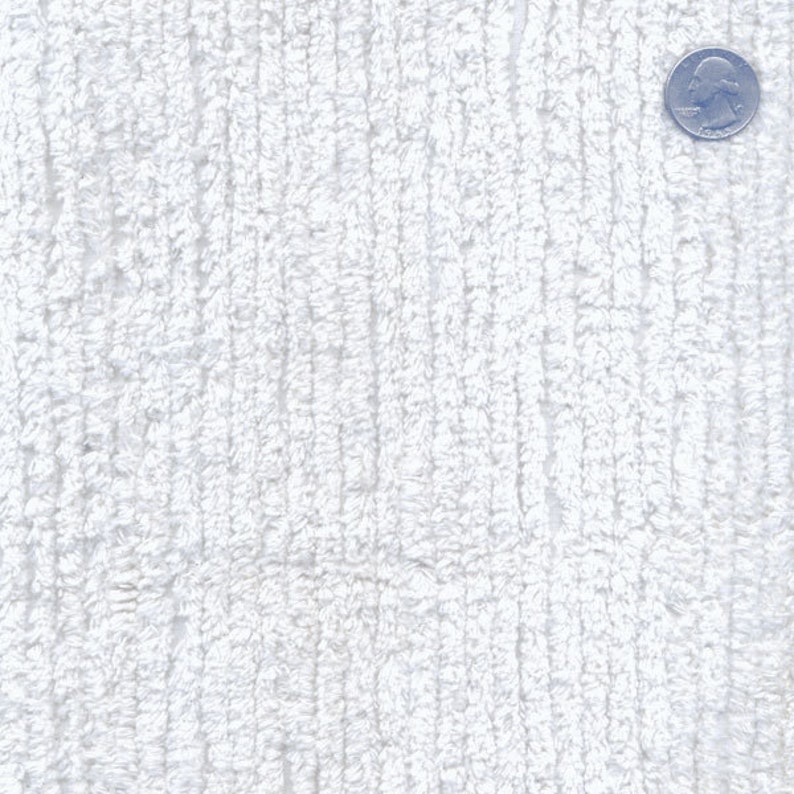 Terry Chenille White 57 Wide Cotton Fabric by the yard A414.01 image 1