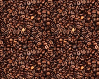 Cotton Coffee Time Coffee Beans Brown Cafe Drinks Riley Blake Cotton Fabric Print by the Yard (CD17135-BROWN) D566.16