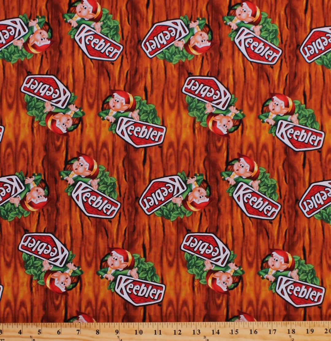 Cotton Keebler Logo Elf Elves in the Hollow Tree Cookies Crackers Snacks Food Kitchen Wood Grain