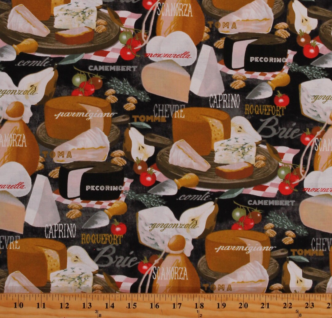 Cotton Cheese Plate Charcuterie Cheeses Board Food Toma Pecorino Mozzarella Black