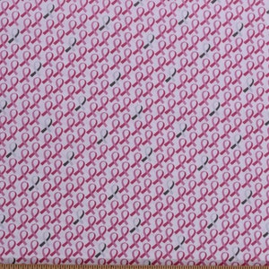 Cotton Breast Cancer Awareness Pink Ribbons Anything is Possible White Cotton Fabric Print by the Yard (42142-2) D578.57