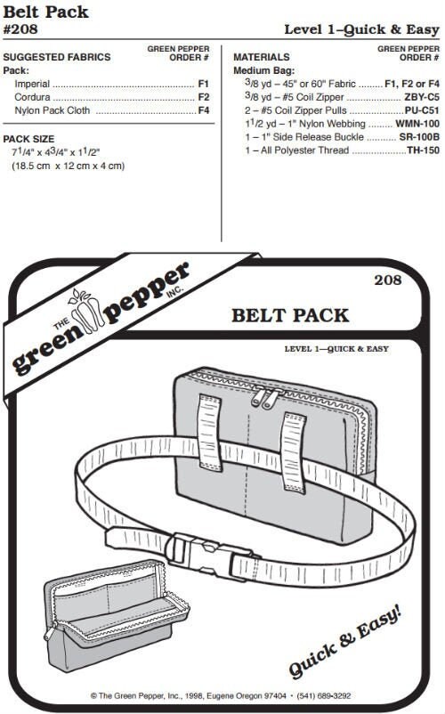 Belt Pack Pattern - 208 - The Green Pepper Patterns Belt Pack Pattern - 208 - The Green Pepper Patterns