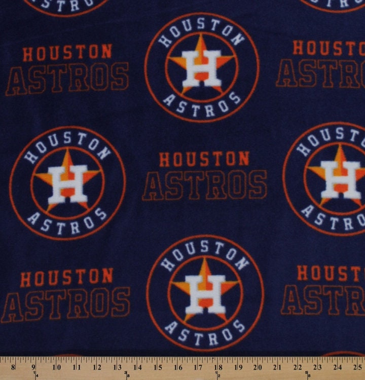 Fleece Houston Astros MLB Baseball Fleece Fabric Print by the 