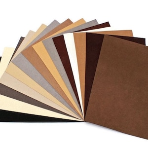 Ultrasuede® ST (Soft) 6 Piece Variety Pack - Assorted 5&quot;x 7&quot; Pre-cuts - Neutrals Natural White Black Beige Brown Colors (U007.55)