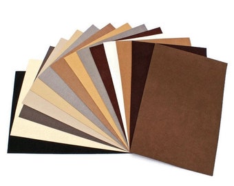 Ultrasuede® ST (Soft) 6 Piece Variety Pack - Assorted 5"x 7" Pre-cuts - Neutrals Natural White Black Beige Brown Colors (U007.55)