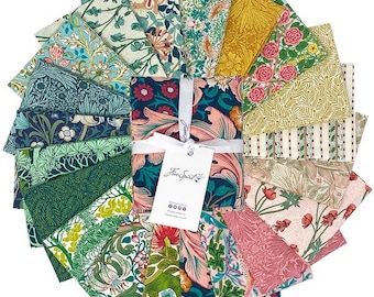 Paquete de 20 Fat Quarters - Bedford Park Morris & Co. FreeSpirit, telas de algodón surtidas precortadas (FB4FQWM.BEDFORD) M413.18