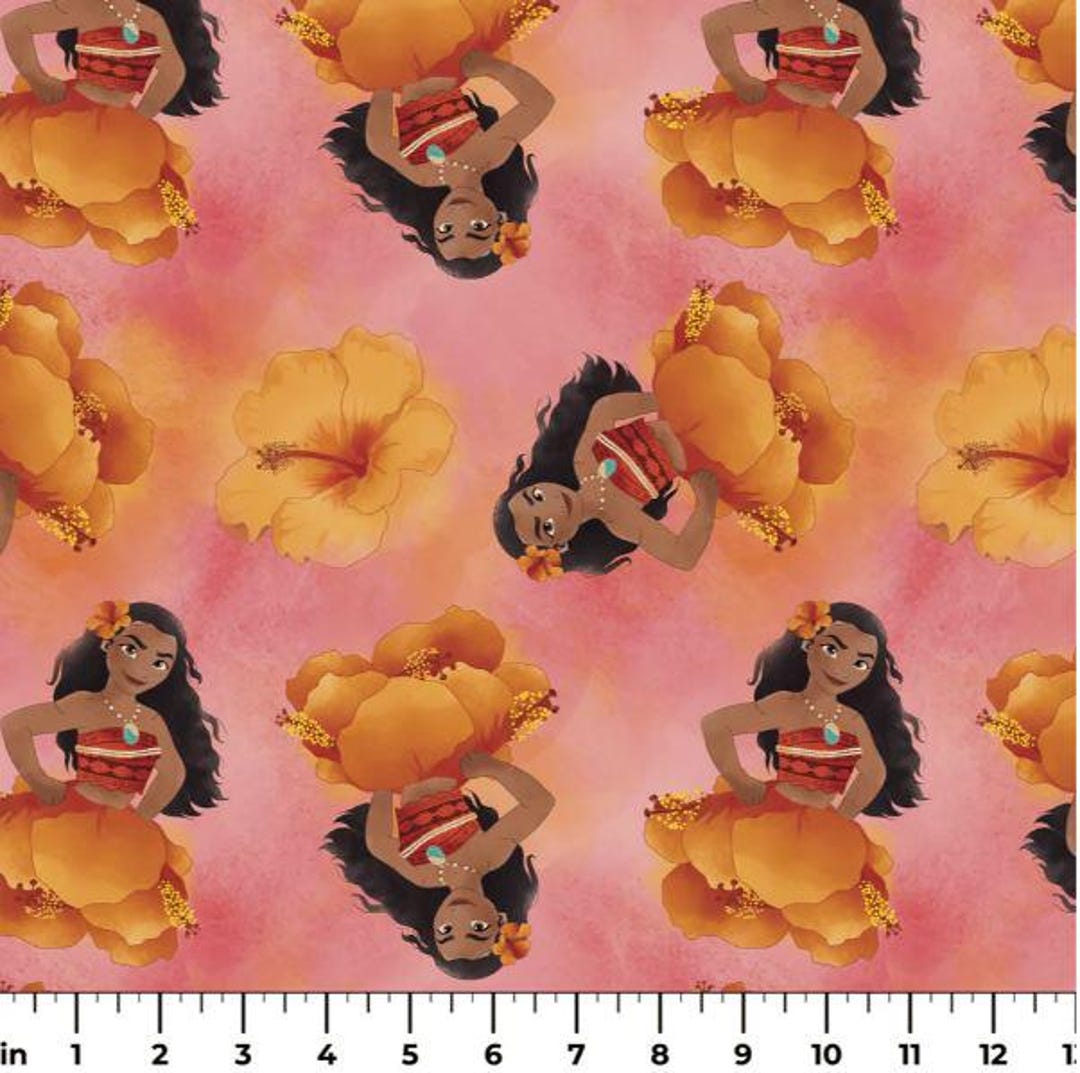 MAONAページ Cotton Moana Flower Moana in Bloom Floral Officially Licensed by