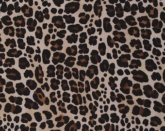 Sheer Leopard Print Jungle Animal Skin Cream/Brown Lightweight 58" Wide Polyester Fabric by the Yard (2875R-4F) D254.29
