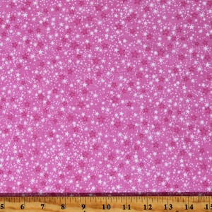 Flannel Stars on Pink Kids Girls Baby Cotton Flannel Fabric Print by the Yard (9831-22) D275.33