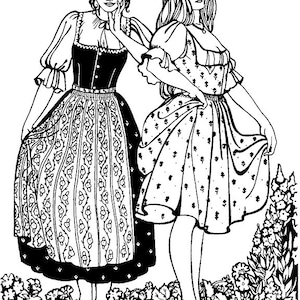 Folkwear Austrian Dirndl Dress #123 Renaissance Blouse Apron Skirt Bodice Sewing Pattern (Pattern Only) folkwear123