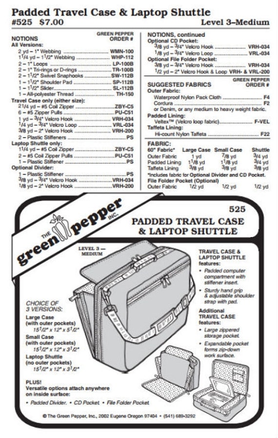 Padded Briefcase & Laptop Shuttle Pattern - 525 - The Green Pepper Patterns Padded Briefcase & Laptop Shuttle Pattern - 525 - The Green Pepper Patterns