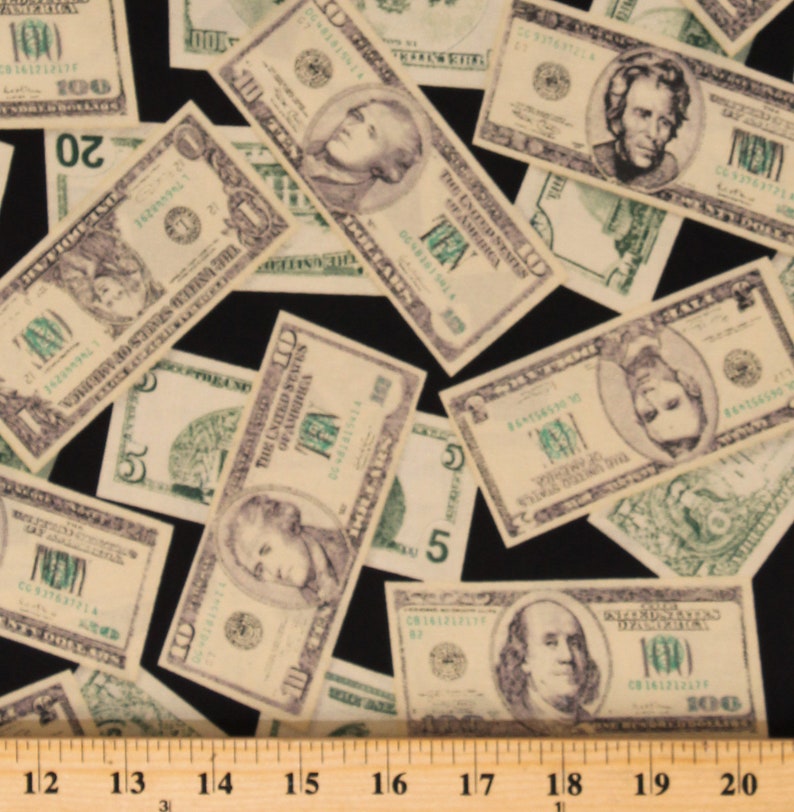 Cotton Money United States Dollar USD Rich Pleasures /& Pastimes Cotton Fabric Print by the Yard D563.52 ETJ-5211-1MONEY