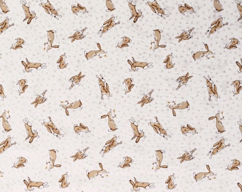 Cotton Guess How Much I Love You 2 Officially Licensed through Clothworks Books Bunnies Bunny Rabbit White Fabric Print by the Yard D785.56