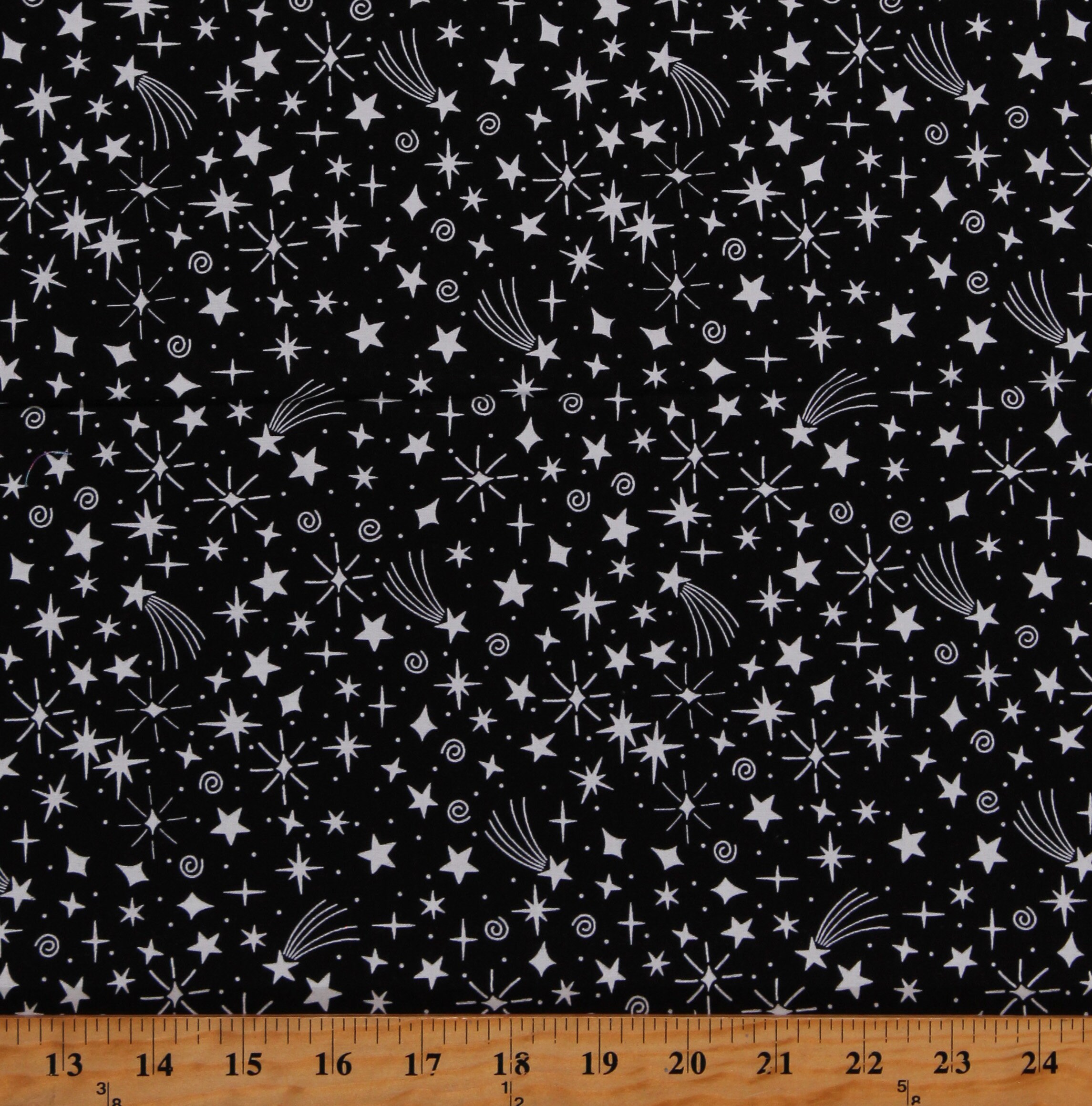 Blank Quilting Amazing Aliens Galaxy Stars Black Cotton Fabric By The Yard