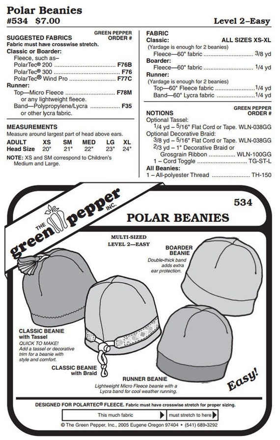 Polar Beanies Pattern - 534 - The Green Pepper Patterns Polar Beanies Pattern - 534 - The Green Pepper Patterns