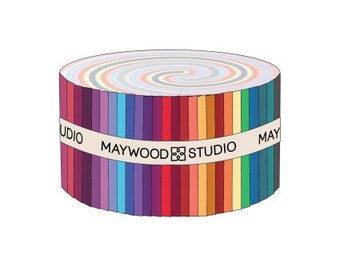 Jelly Roll - Gelato Pairs Multi-Color Ombres 2.5&quot; Fabric Strips Maywood Studio Roll-Ups Fabric Bundle Quilter&#39;s Cotton Precuts M525.42