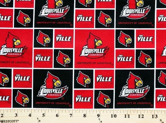 College Fabric Store University of Louisville Christmas Allover Cotton Fabric