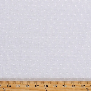 58&quot; Cotton Swiss Tufted Dot Textured Semi-Sheer White Apparel Fabric by the Yard (3018R-8N) D171.08