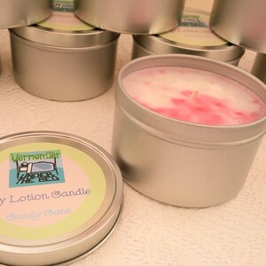 Ready to Ship! Candy Cane Soy Candle Tin - 8 oz. - Peppermint