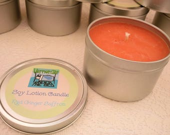 Ready to Ship! Red Ginger Saffron Soy Candle Tin - 8 oz. - A Best-Seller!!