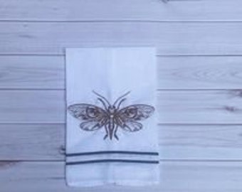Moth Linen towel, Home, Kitchen Towel ,Guest Towel ,Bathroom Towel, Tea Towel ,Housewarming, Gift