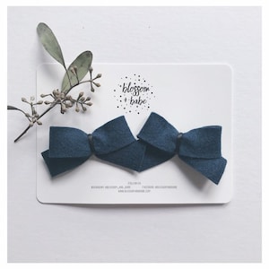 Felt &#39;Macie&#39; felt bow twin hair clip crocodile clip