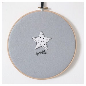 Large embroidery hoop quote wall handing 'sparkle' for Nursery/Kids Room/Office/living room