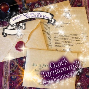 Wizard School Acceptance Letter, Fast Turnaround (< 5 biz days), Personalized, Handmade, Authentic, Gift, Real Wax Seal, Invitation, witch