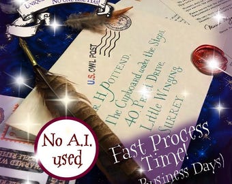 Personalized Wizard School Acceptance Letter, Authentic Birthday Gift, Handmade with Real Wax Seal, Magical Invitation