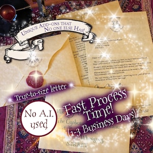 Wizard School Acceptance Letter, Personalized, Real Wax Seal, Invitation