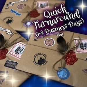 Personalized Wizard School Acceptance Letter with Wax Seal & Train Ticket