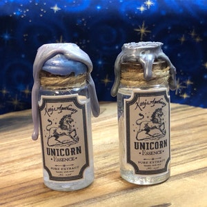 Unicorn Essence Ingredient bottles - Halloween prop cosplay wizard witch Decorative Fantasy Witch Wizarding D&D Accessory magical