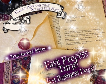 Wizard School Acceptance Letter, Personalized, Real Wax Seal, Invitation