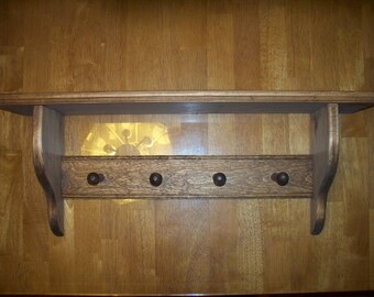 Shaker Peg Shelf Coat Rack Shelf Shaker Shelf with 4 Pegs
