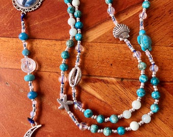 Yemaya (Yemoja) Göttin und Mutter Orisha der Meere Nicht traditioneller Rosenkranz Ozean Themenmond